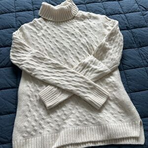 Cozy Barbour White Fisherman’s Turtleneck Sweater